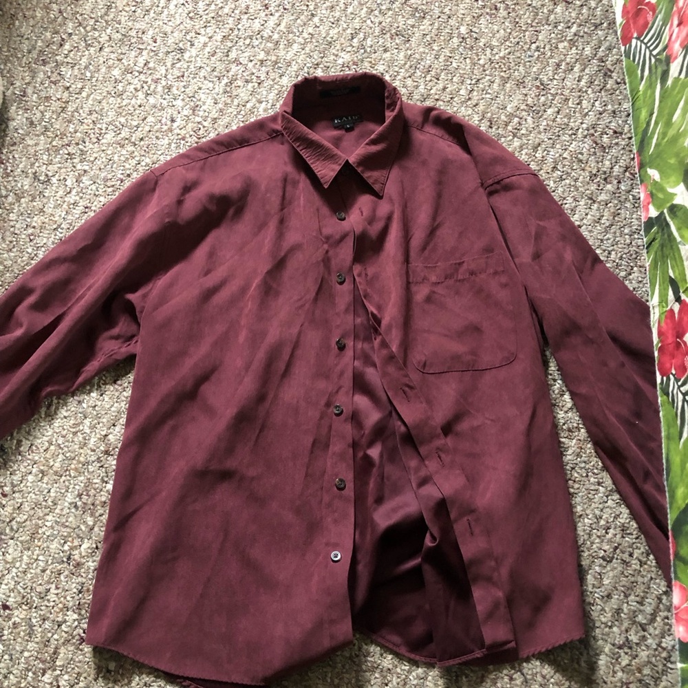 Vintage Poly/Suede button down